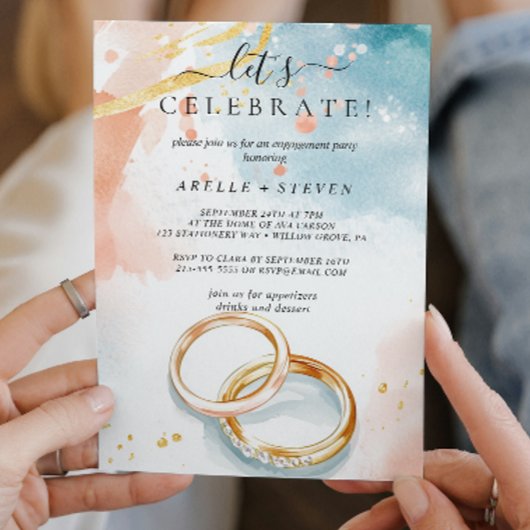 Gouden trouwringen Verlovingsfeest Kaart