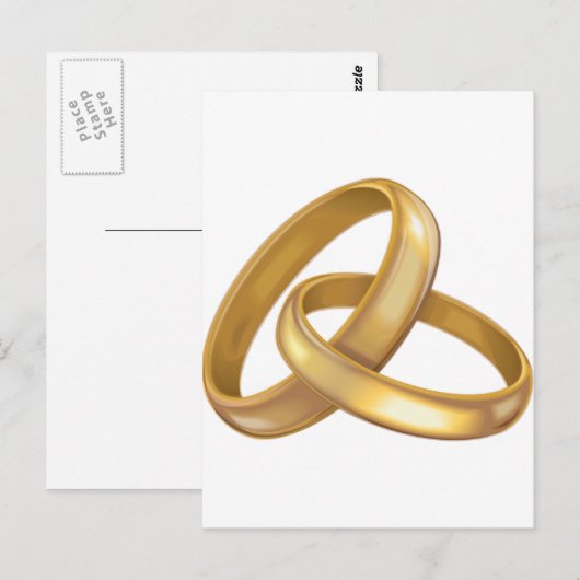 Gouden trouwringen verweven briefkaart (Voorkant / Achterkant)