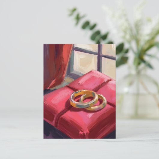 Gouden Trouwringen Waterverf Briefkaart (Staand voorkant)