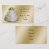gouden Trouwtaart makers visitekaartjes (Voorkant / Achterkant)