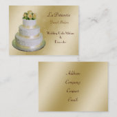 gouden Trouwtaart makers visitekaartjes (Voorkant / Achterkant)