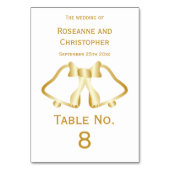 Gouden Trouwtafel Nummer Kaart bellen en lint (Voorkant)