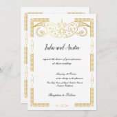 Gouden Trouwuitnodiging Aankondiging (Voorkant / Achterkant)