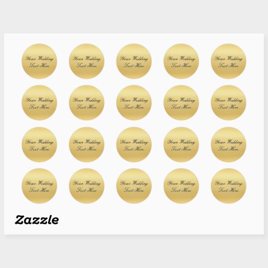 gouden trouwzegel ronde sticker (Vel)