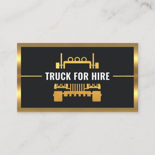 Gouden Truck Border Frame Trucker Visitekaartje (Voorkant)