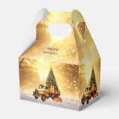 Gouden Truck Kerstboom Vakantie Cadeaubox Bedankdoosjes (Achterkant)