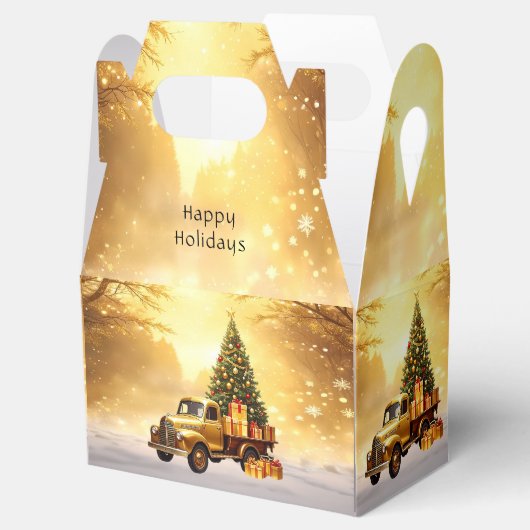 Gouden Truck Kerstboom Vakantie Cadeaubox Bedankdoosjes (Geopend)