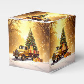Gouden Truck Kerstboom Vakantie Favoriet Box Bedankdoosjes (Voorkant Zijde)