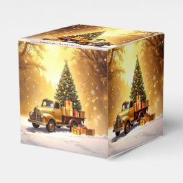 Gouden Truck Kerstboom Vakantie Favoriet Box Bedankdoosjes