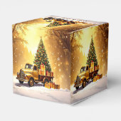 Gouden Truck Kerstboom Vakantie Favoriet Box Bedankdoosjes (Achterkant)