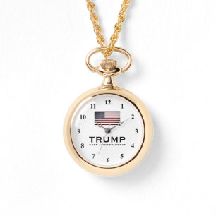 Gouden Trump ketting horloge voor Republikeinse vr