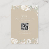 Gouden Tuin Bloemen QR Code Huwelijk RSVP Informatiekaartje (Voorkant)