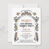 Gouden Tuin Feest 40e Verjaardag Kaart (Voorkant)