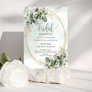 Gouden Tuin Groene Goud Bruiloft Invitatie Kaart
