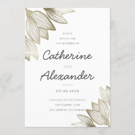 Gouden tulp bloesems | Bruiloft Kaart