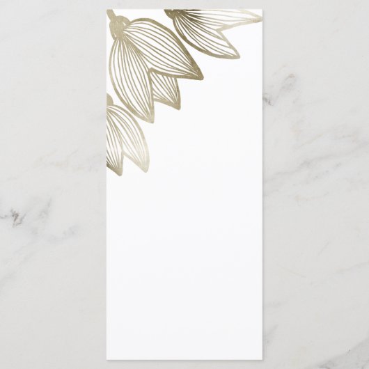 Gouden tulp bloesems | Bruiloft Menu (Achterkant)