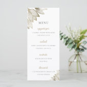 Gouden tulp bloesems | Bruiloft Menu (Staand voorkant)