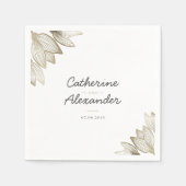 Gouden tulp bloesems | Gepersonaliseerde bruiloft Servet (Voorkant)