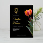 Gouden tulp bruiloft uitnodigingen (Staand Voorkant)