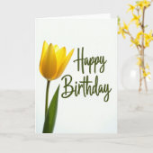 Gouden Tulp Verjaardagskaart Kaart (Gele Bloem)