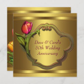 Gouden tulpen 50ste huwelijksverjaardag kaart (Voorkant / Achterkant)