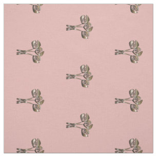  gouden tulpen Art Deco stijl roze patroon Stof