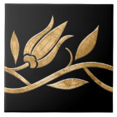 Gouden Turkse tulp Naadloze Grens Tegeltje (Voorkant)