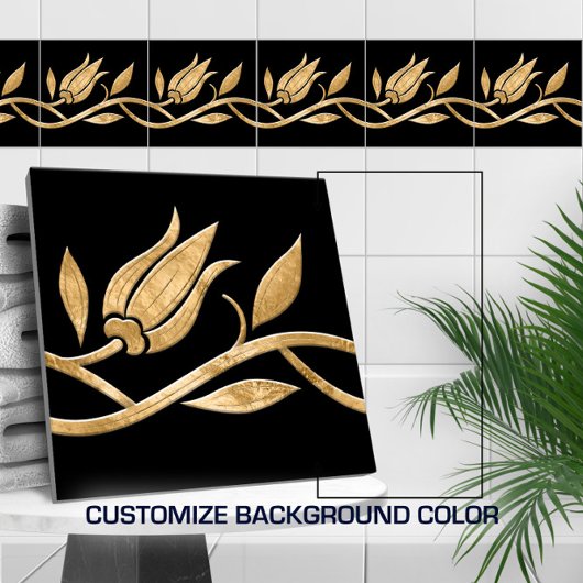 Gouden Turkse tulp Naadloze Grens Tegeltje