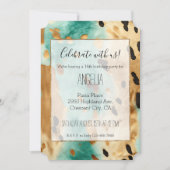 Gouden Turquoise Black Animal Birthday Kaart (Voorkant)