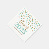 Gouden Turquoise Confetti Klasse van 2025 servette Servet (Hoek)