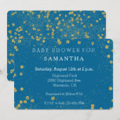 Gouden Turquoise Glitterij Confetti Stippen baby s Kaart (Voorkant / Achterkant)