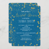 Gouden Turquoise Glittery Confetti vrijgezellenfee Kaart (Voorkant / Achterkant)