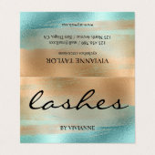 Gouden Turquoise Lashes Visitekaartje (Buitenkant ongevouwen)