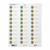 Gouden & Turquoise Zee Schelp Glam Strandfeest Uit Etiket (Full Sheet)