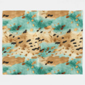 Gouden turquoise zwarte dierenprint fleece deken (Voorkant (Horizontaal))