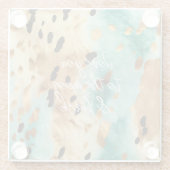 Gouden turquoise zwarte dierenprint glazen onderzetter (Achterkant)