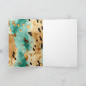 Gouden turquoise zwarte dierenprint kaart (Binnen)