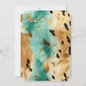 Gouden turquoise zwarte dierenprint kaart (Achterkant)