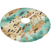 Gouden turquoise zwarte dierenprint kerstboom rok (Gekanteld)