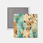 Gouden turquoise zwarte dierenprint magneet (Voorkant / Achterkant)