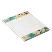 Gouden turquoise zwarte dierenprint notitieblok (Schuin)