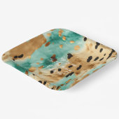 Gouden turquoise zwarte dierenprint papieren bordje (Gebogen)