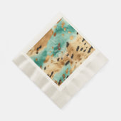 Gouden turquoise zwarte dierenprint servet (Hoek)