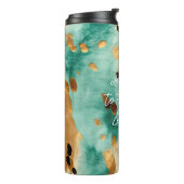 Gouden turquoise zwarte dierenprint thermosbeker (Gedraaid links)