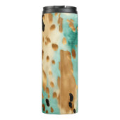 Gouden turquoise zwarte dierenprint thermosbeker (Achterkant)