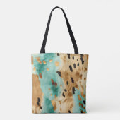 Gouden turquoise zwarte dierenprint tote bag (Achterkant)