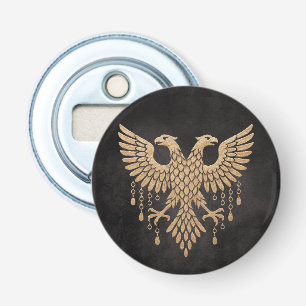 Gouden Tweeling Raaf Noorse Mythologie Zwart Button Flesopener