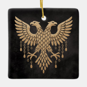 Gouden Tweeling Raaf Noorse Mythologie Zwart Keramisch Ornament