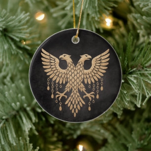 Gouden Tweeling Raaf Noorse Mythologie Zwart Keramisch Ornament