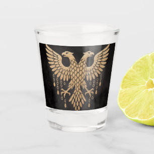 Gouden Tweeling Raaf Noorse Mythologie Zwart Shot Glas